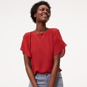 LOFT Petal Sleeve Top